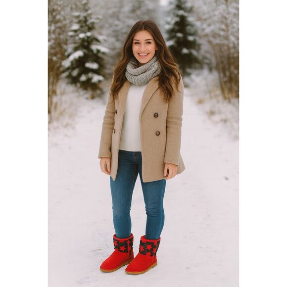 UGG Red Star Sequin Winter Boots - Picture 1 of 8